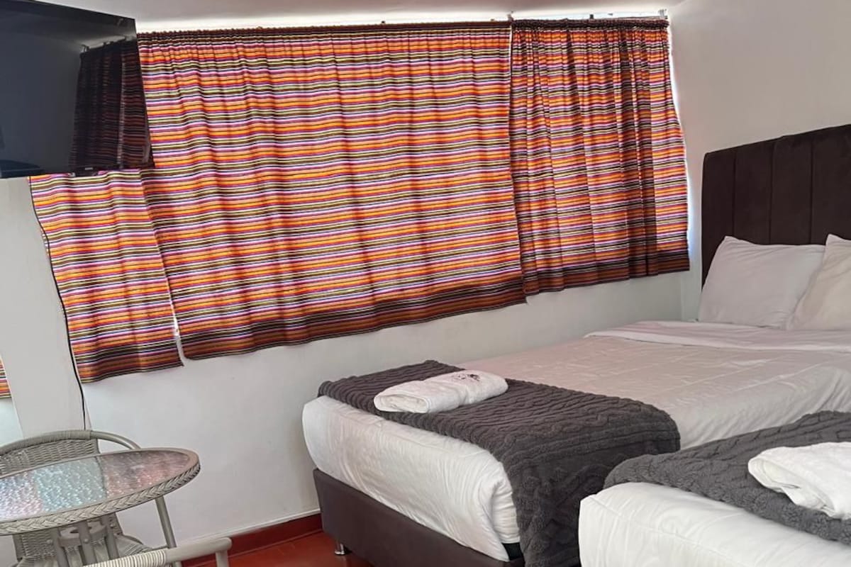 Desk, free WiFi, bed sheets