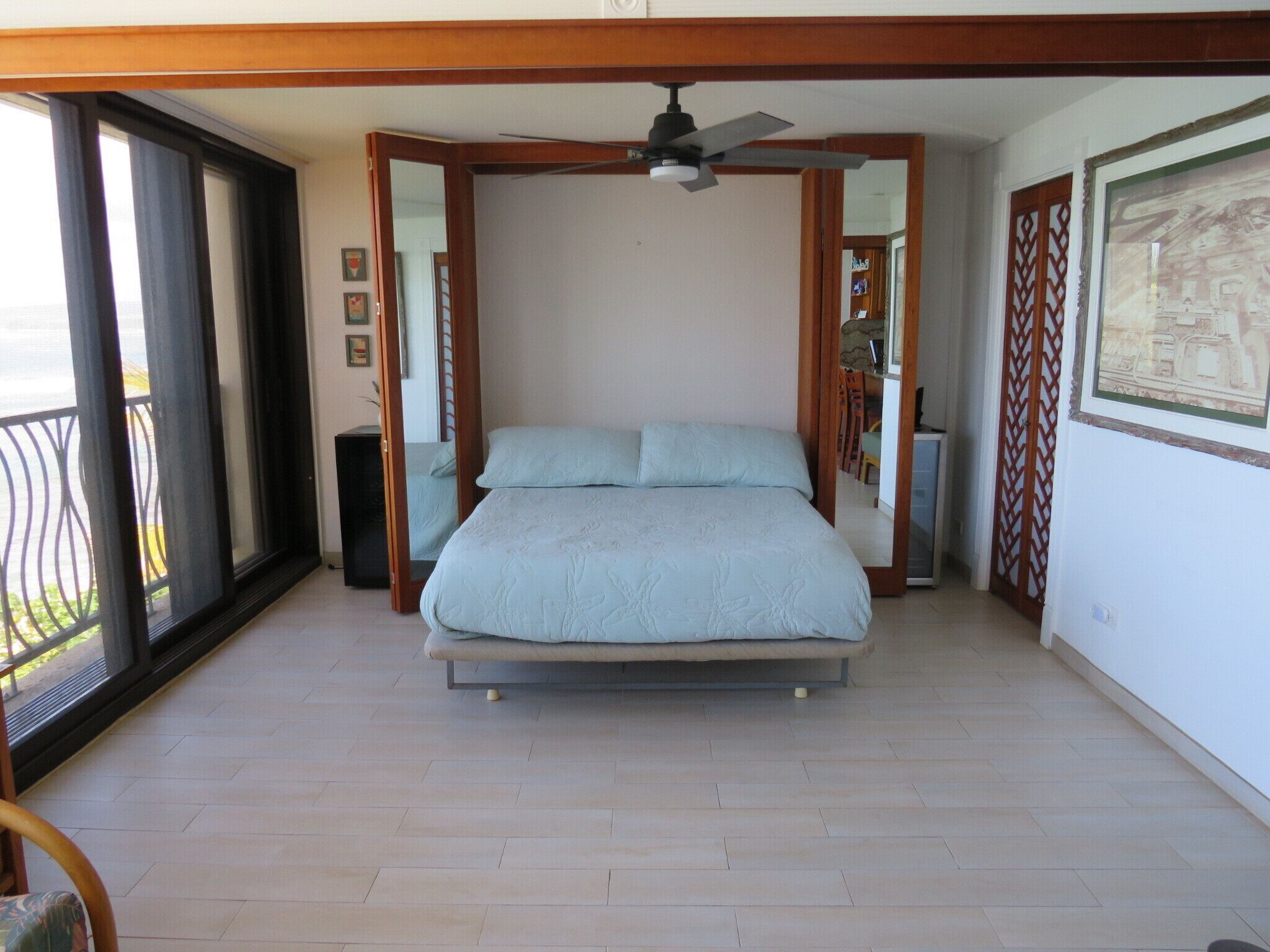 2 bedrooms, desk, iron/ironing board, travel crib