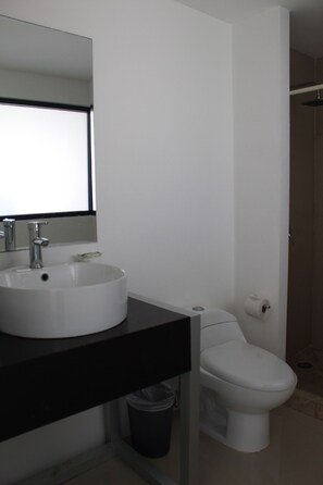 Ducha, toallas, jabón, shampoo