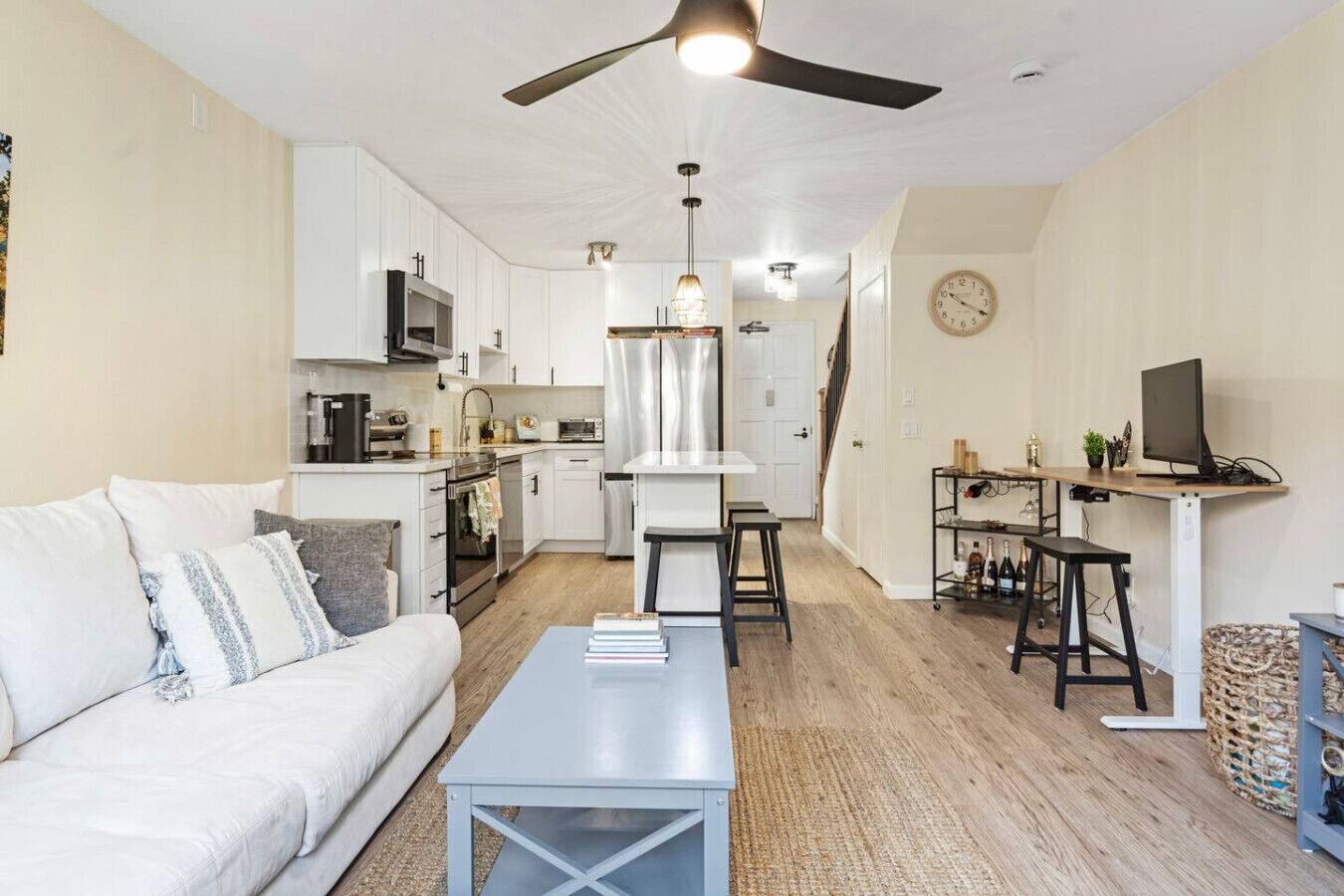 Smart TV, books, stereo, computer monitors