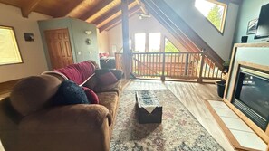 Smart TV, fireplace, DVD player