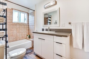 Hair dryer, towels