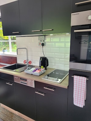 Fridge, oven, stovetop, dishwasher