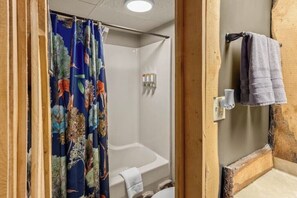 Hair dryer, towels, soap, toilet paper - King Bed, WIFI, 50" Roku TV, Salt Water Pool (Eureka Springs)