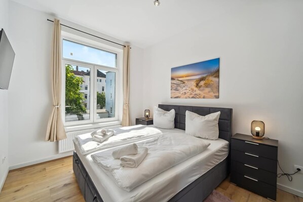 1 Schlafzimmer, Reisekinderbett, kostenloses WLAN, Bettwäsche