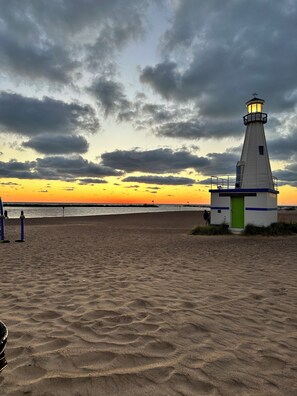 Sun-loungers, beach towels
