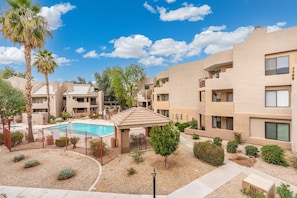 Exterior - Mid-Century Modern/Private Balconies/Two-story/Pool view (Scottsdale)