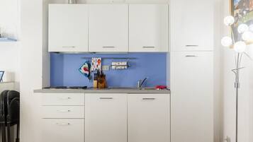 Dishwasher, coffee/tea maker, cookware/dishes/utensils