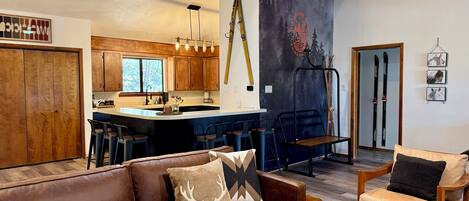 Smart TV, fireplace, video games