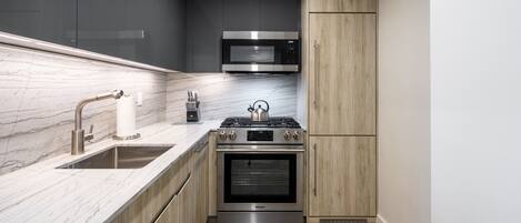 Fridge, microwave, stovetop, dishwasher