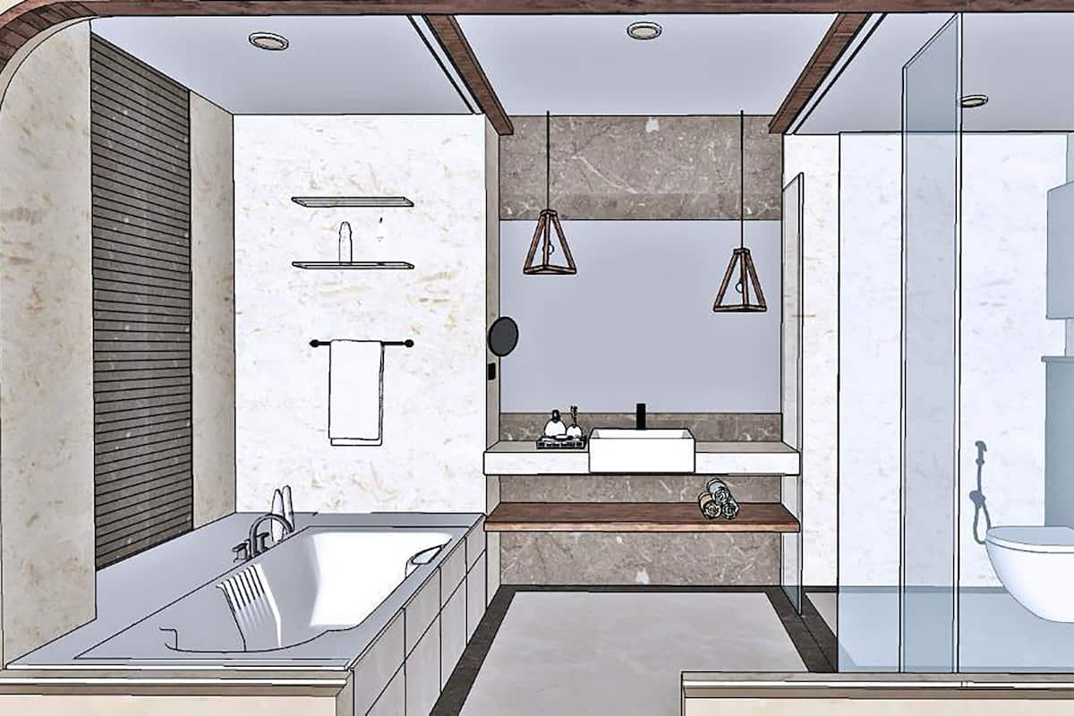 Suite | Bathroom | Combined shower/tub, rainfall showerhead, free toiletries, hair dryer