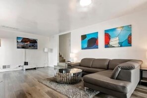 TV, fireplace, books - Huge 4/3 modern home by Universal studio/Hollywood (Los Angeles)