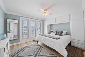 4 bedrooms, desk, iron/ironing board, travel crib