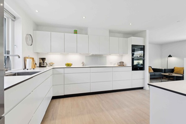 Fridge, oven, stovetop, dishwasher