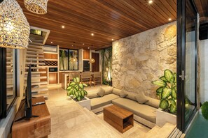 Villa, Poolblick | Wohnbereich | Flachbildfernseher