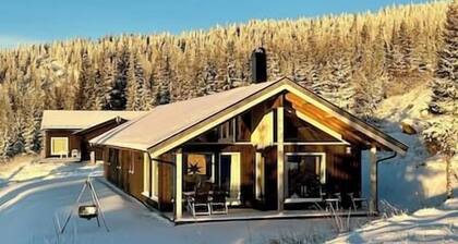 Brand new large cabin with sauna and ski in out