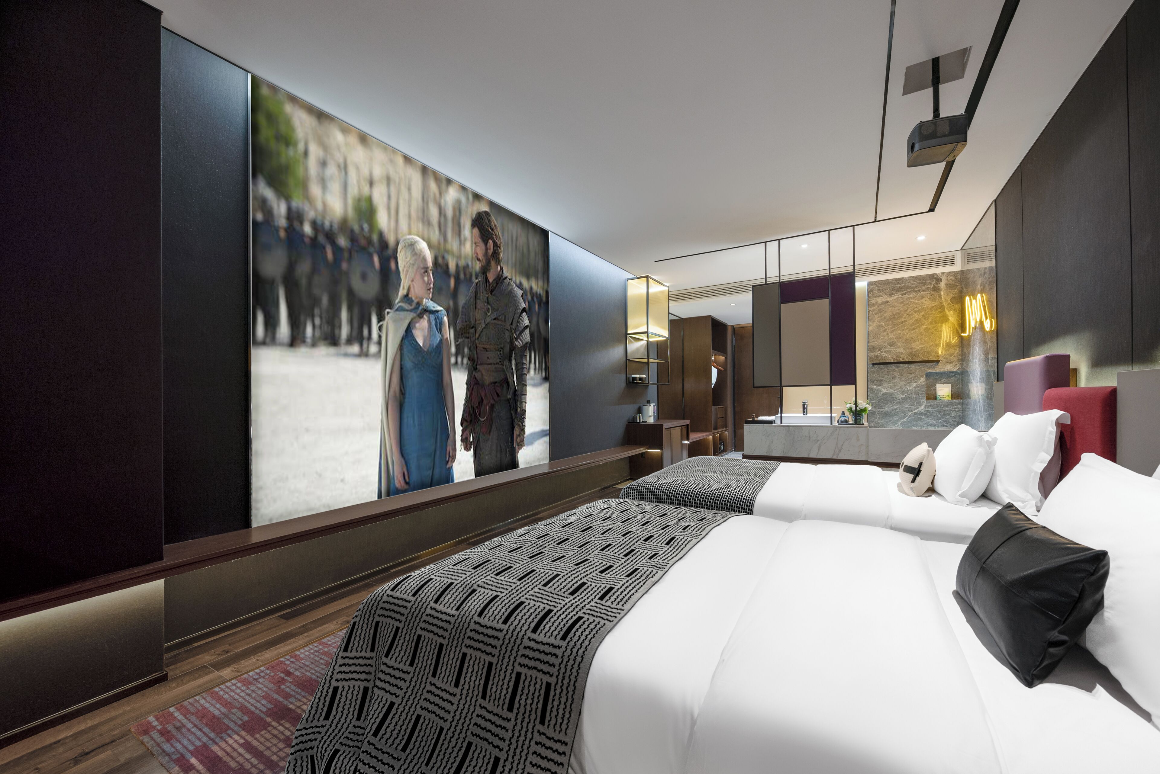 Family Double or Twin Room, City View | In-room safe, desk, laptop workspace, blackout drapes