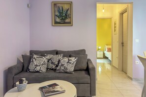 Comfort-Apartment, 1 Queen-Bett und Schlafsofa, Küche | Wohnbereich