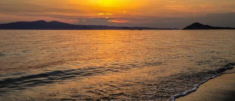 On the beach, white sand, beach bar