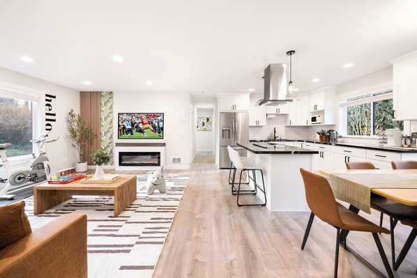 Fridge, microwave, oven, stovetop - Contemporary Single-Level 2024 Remodeled Rambler | RV Parking (Seattle)