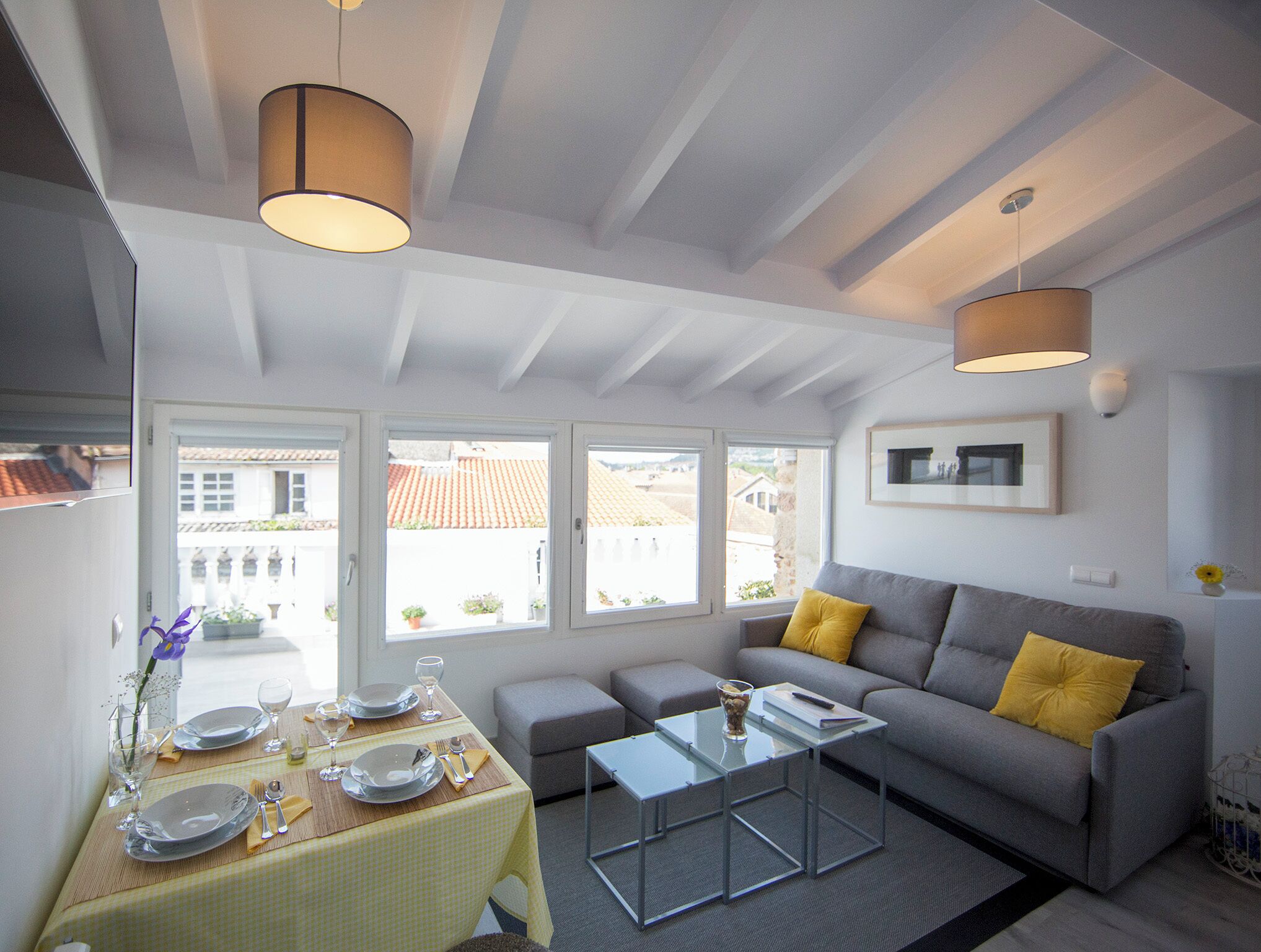 Panoramic Penthouse, Balcony, City View | Living area | Flat-screen TV