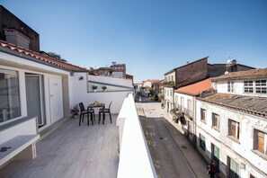 Panorama penthouse, balkon, uitzicht op de stad | Terras