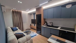 Apartment, 1 Bedroom, Smoking | Living room - Lake and Downtown Due Passi (Tirana)