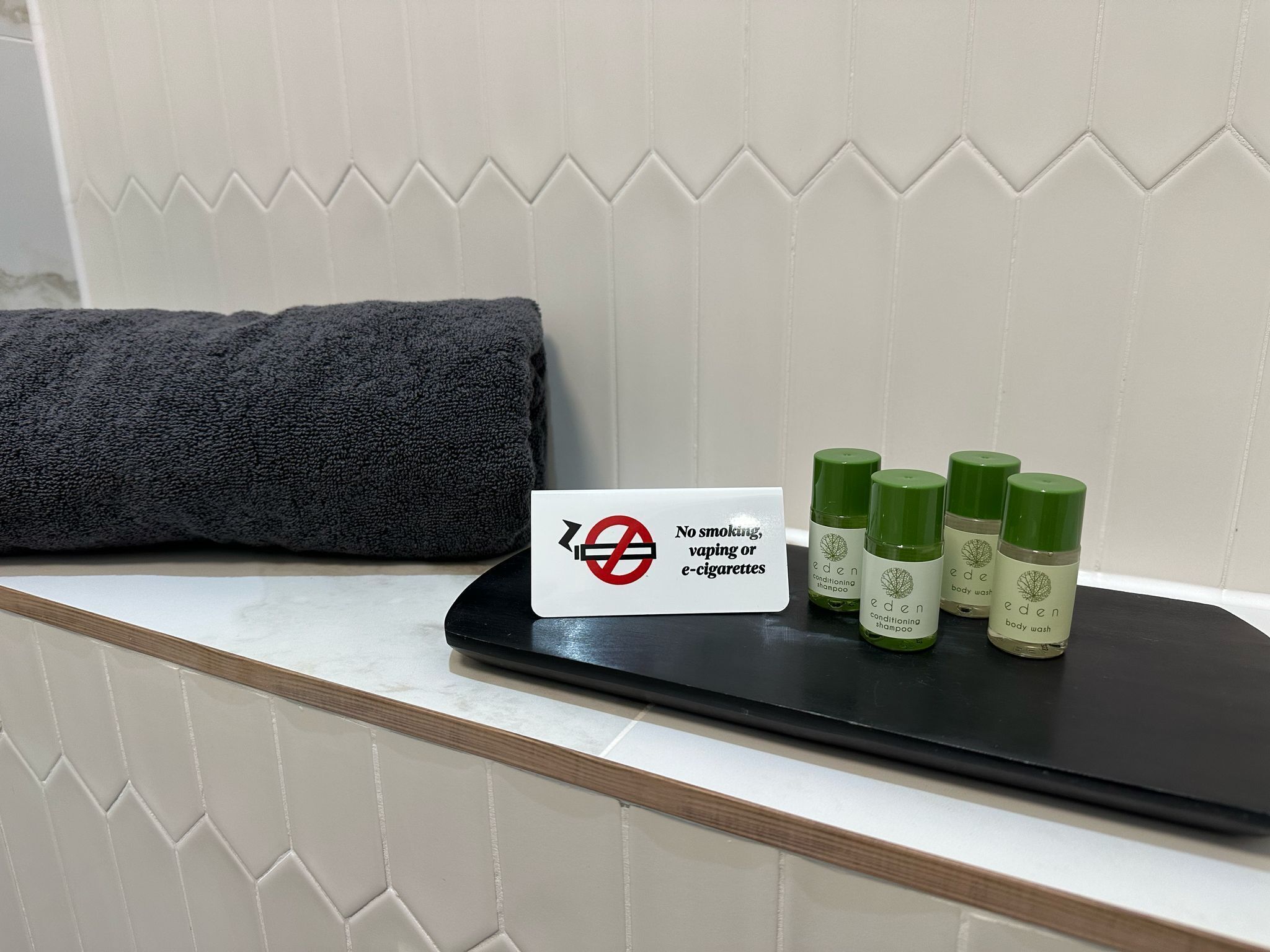 Free toiletries, hair dryer, towels, toilet paper