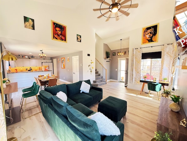 Smart TV, video games, foosball, video library