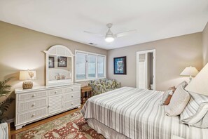 4 soverom, skrivebord, strykejern/-brett og reiseseng for barn