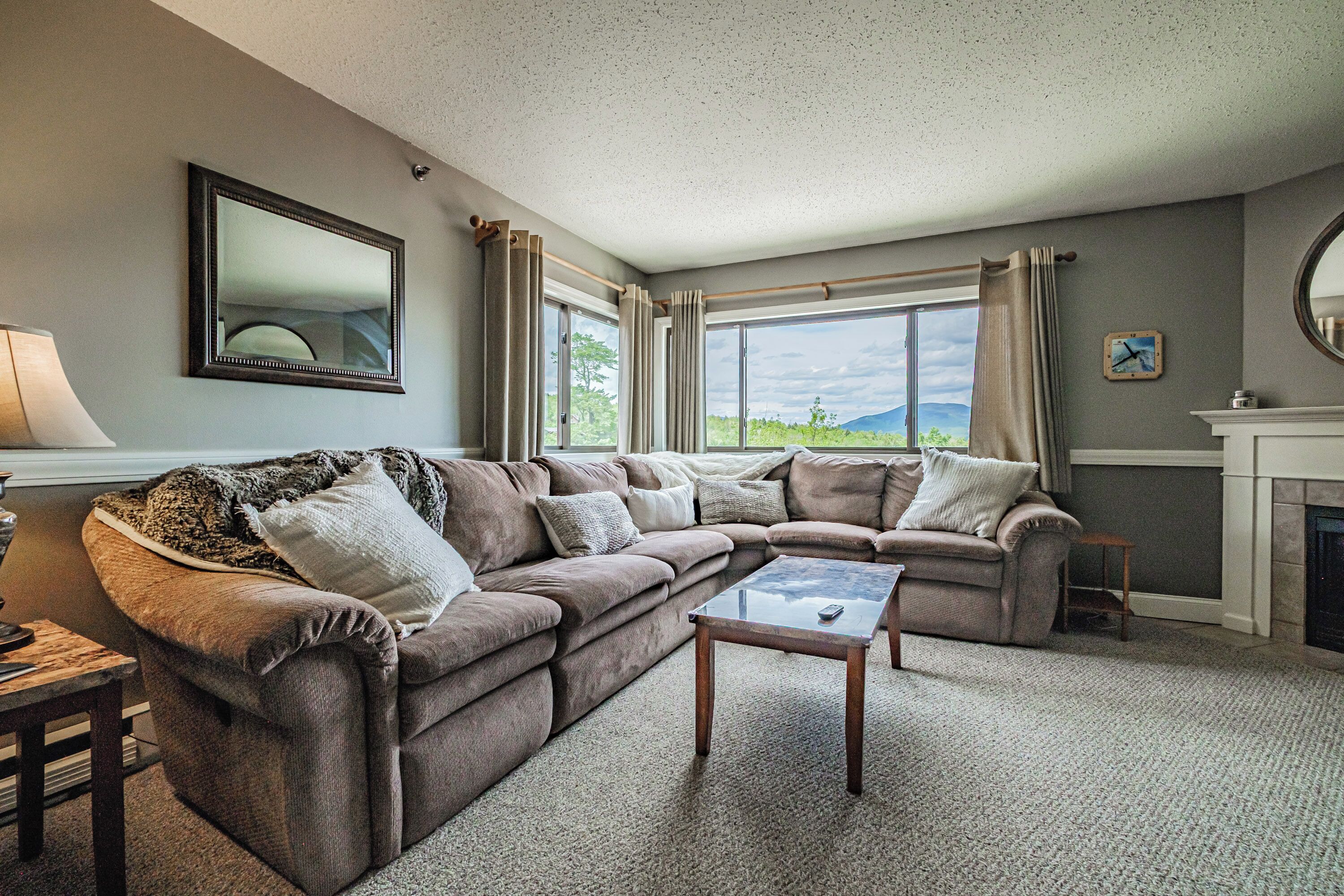 Televisión y chimenea 