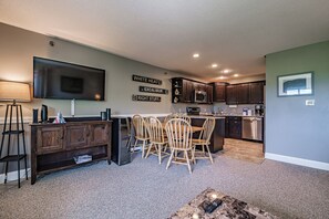 Fridge, microwave, oven, stovetop - Two bedroom North Peak Condo (Newry)