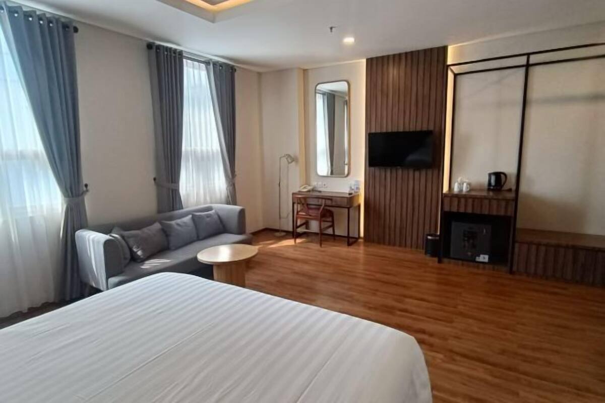 Blackout drapes, iron/ironing board (on request), WiFi (free)