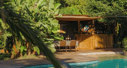 50 m2 yurt and exotic garden with pool and poolhouse