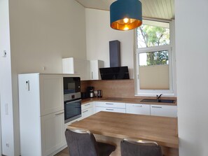 House | Private kitchen | Highchair - Ferienhaus mit Sauna im Ferienpark Mirow (Mirow)