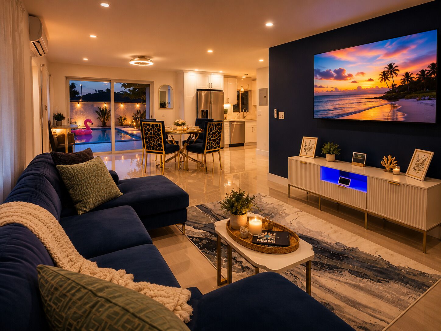 Smart TV, libros, monitor de computadora, impresora
