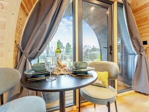 Dining - Peace and quiet, sat in the middle of your own field with a private hot tub. (Leadburn, near West Linton)