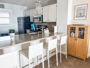 Fridge, microwave, oven, stovetop - Sun & Sand Beachfront Condo on Topsail Island! (North Topsail Beach)