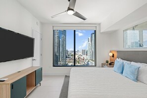 1 habitación, tabla de planchar con plancha, cuna de viaje y wifi 
