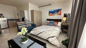 1 間睡房、熨斗/熨衫板、免費 Wi-Fi、床單