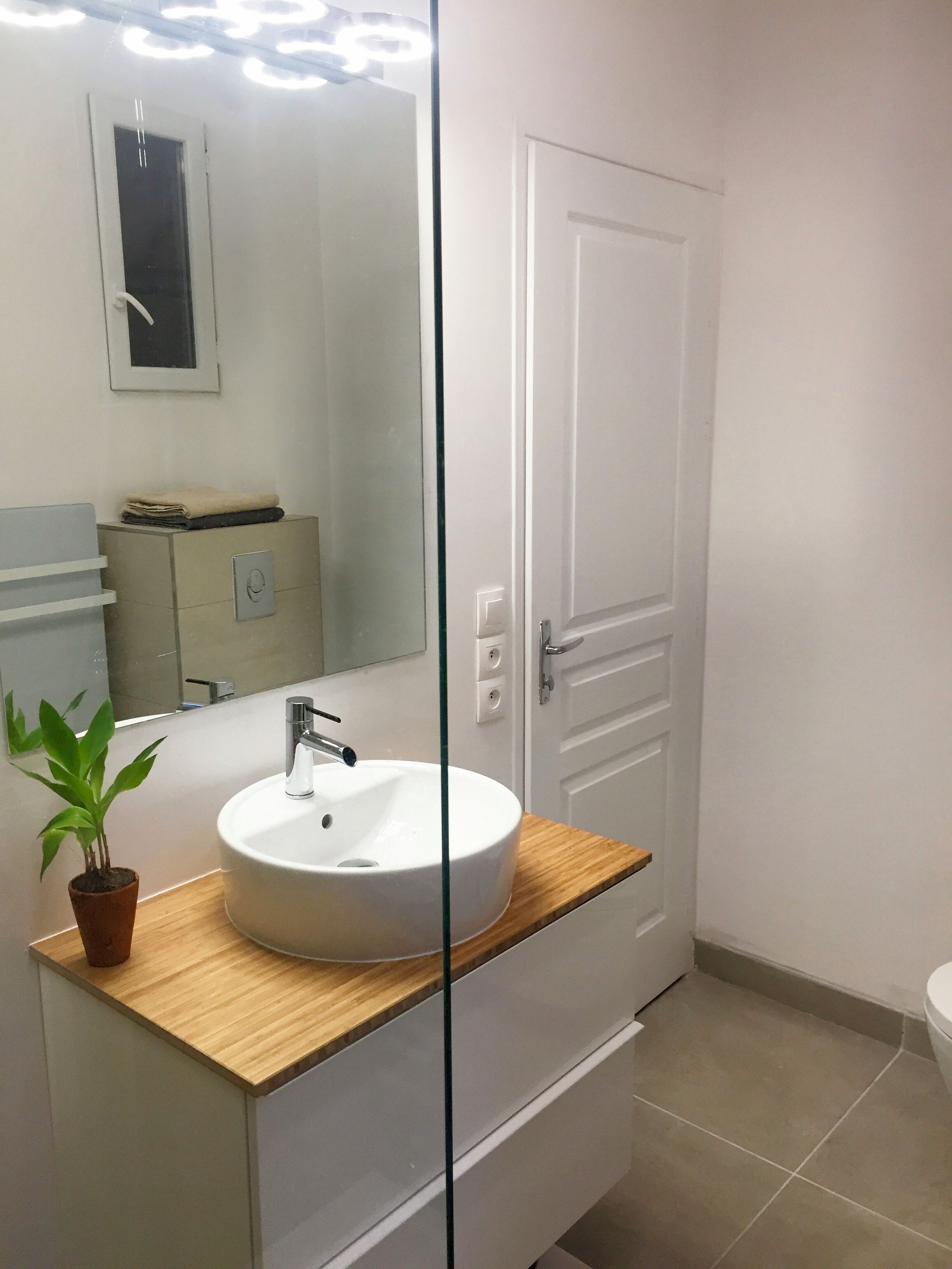 Hair dryer, towels, toilet paper