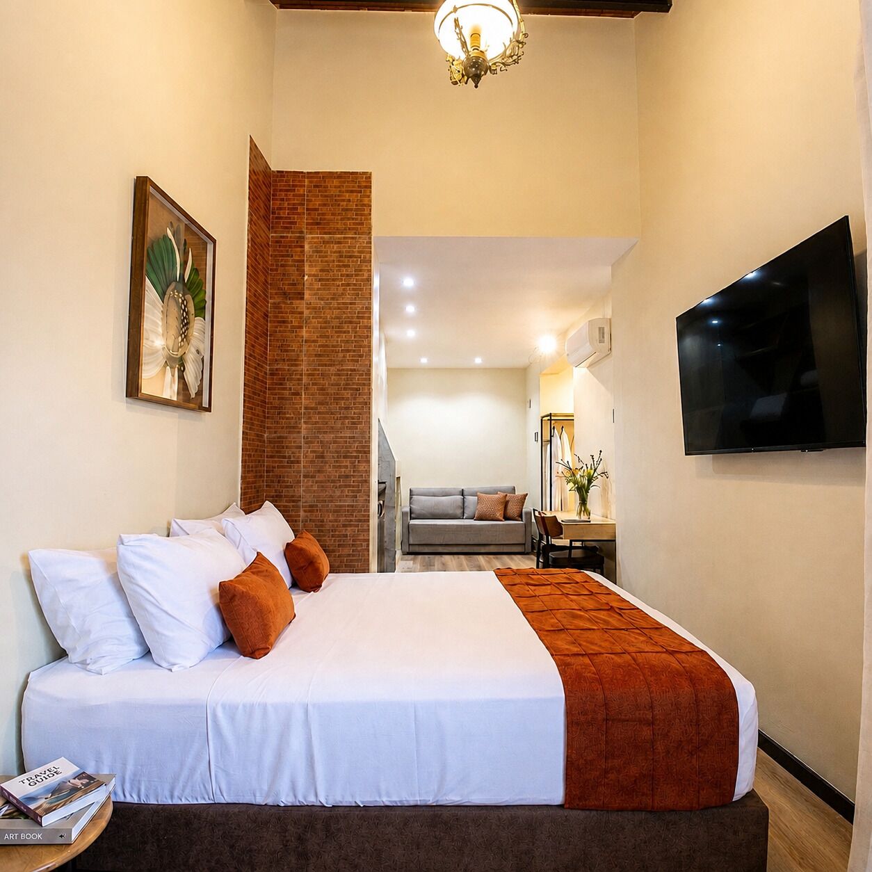 Family Room, 1 Queen Bed with Sofa bed, Mountain View | Hypo-allergenic bedding, in-room safe, individually decorated