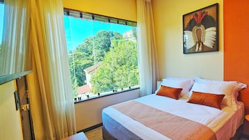 Deluxe Double Room, Mountain View | Hypo-allergenic bedding, in-room safe, individually decorated