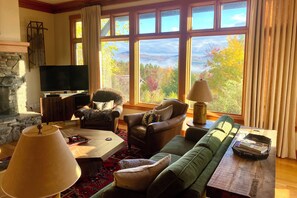 Smart TV, fireplace, ping pong, books