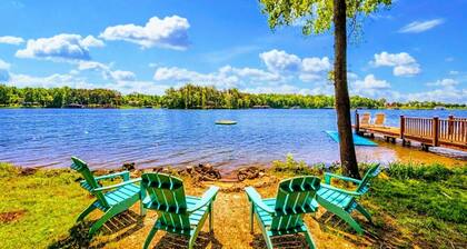Lakefront Log Cabin at Lake Anna, Dock, Deck