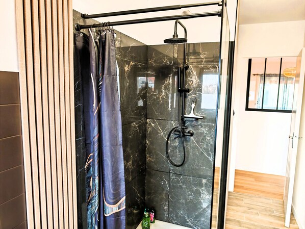 Shower, hair dryer