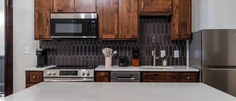 Microwave, oven, stovetop, dishwasher