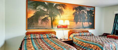 Premium bedding, desk, free WiFi, bed sheets