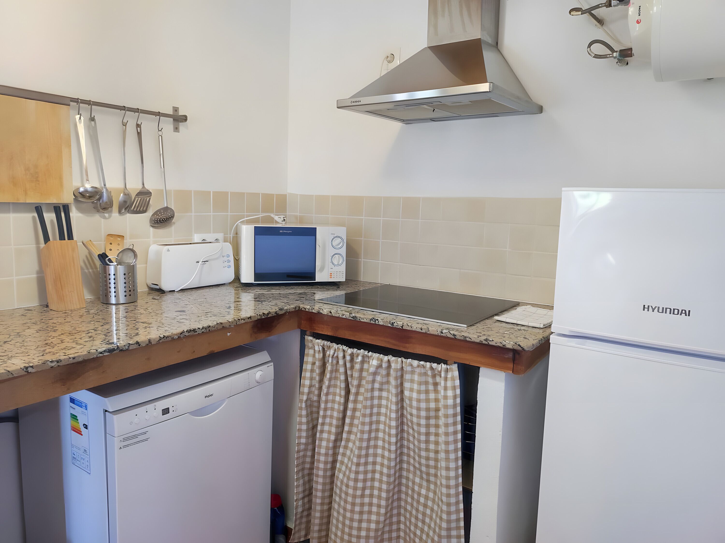 Kühlschrank, Mikrowelle, Herdplatte, Geschirrspüler