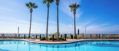 Outdoor pool, a heated pool